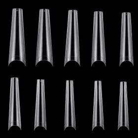 500Pcs False Nail Tips C Curve Half Cover French Nails Extra Long Fake Finger Nails For Nail Art Salons Home DIY 10 Sizes (Option: Transparent)