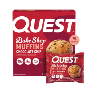 Quest Bake Shop Protein Muffins, Chocolate Chip Flavor, 10g Protein, 4 Count (Quest: Quest)